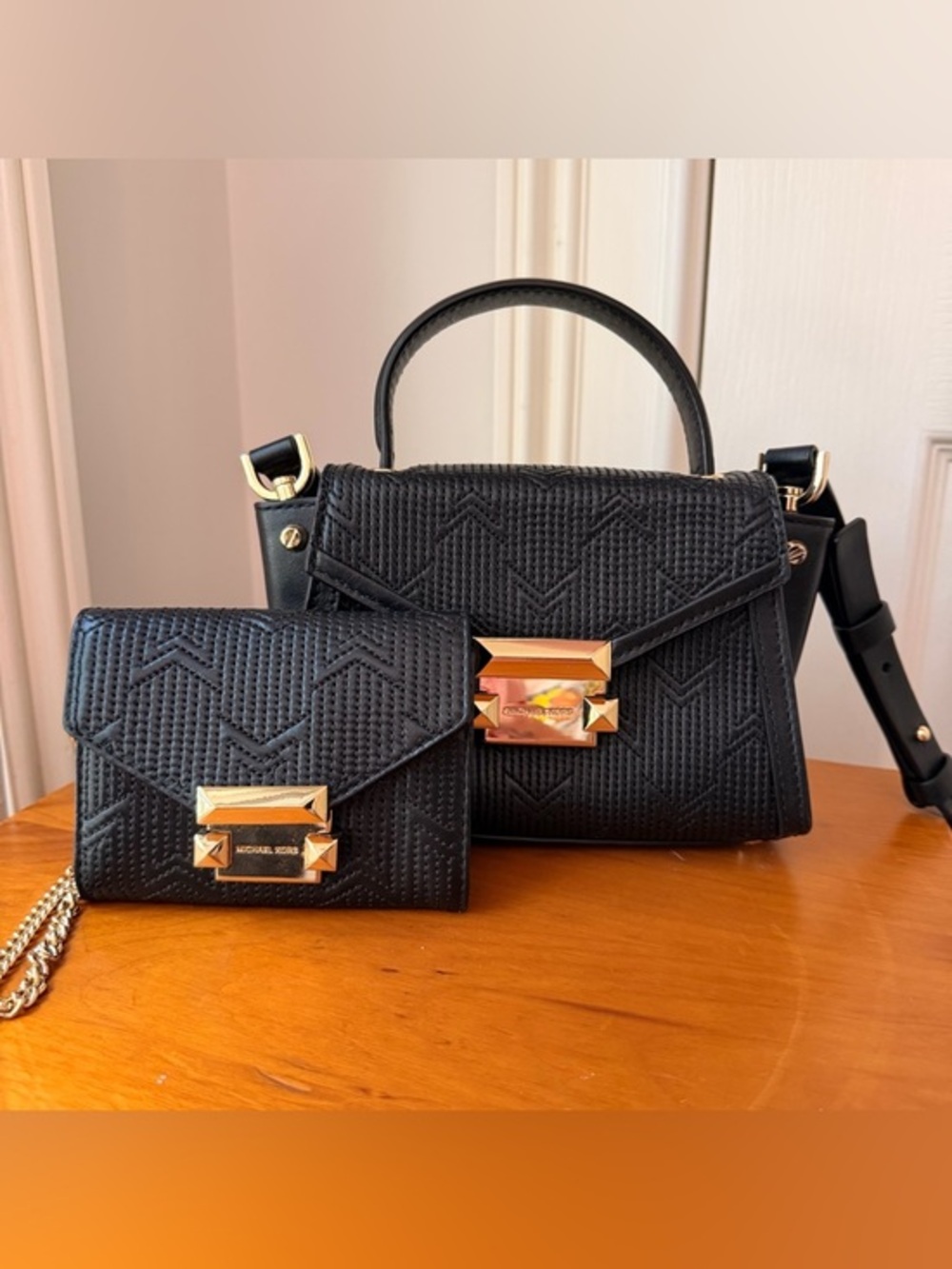 Michael Kors Mini Whitney Deco Satchel Bag and Wallet
